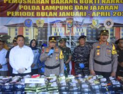Polda Lampung Musnahkan Sabu dan Ganja periode Januari – April 2023.