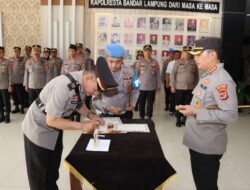 Kapolresta Bandar Lampung Pimpin Upacara Serah Terima Jabatan Kasat Lantas.