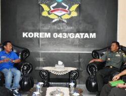 Danrem 043/Gatam Sambut Silaturahim Ketua DPD KNPI Lampung.