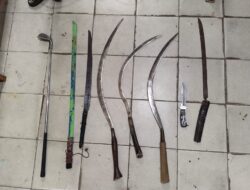 Polsek Tanjung karang Timur Bersama Dit Samapta Polda Lampung amankan Remaja dan Senjata Tajam.