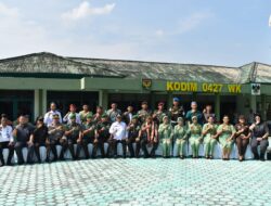 Danrem kunjungi Kodim 0427/Wk Di Sambut Forkopimda Kabupaten way kanan.