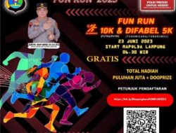 Sambut Hari Bhayangkara ke -77,Polda Lampung Adakan Bhayangkara Run Presisi 2023.