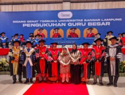 Universitas Bandar Lampung Gelar Upacara Pengukuhan 4 Guru Besar Fakultas Hukum