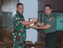 Danbrigif 4 Mar/BS Terima Kunjungan Silaturahmi Aspidmil Kejati Sumsel