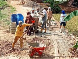 Dengan Anggaran Dana Desa (DD) Pekon Bandung Baru barat Bangun Rabat Beton