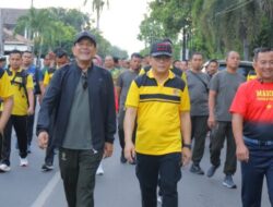 Semarak Hari Bhayangkara ke -78 Gelar Olahraga Bersama TNI -POLRI