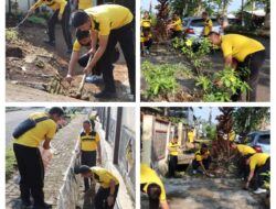 Hari Bhayangkara keep -78 Polres Tanggamus Gelar Bersih bersih Asrama