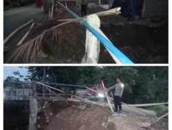Polsek Semaka Tinjau Lokasi Jembatan Terdampak Cuaca Ekstrem.