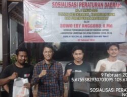 Anggota Komisi IV DPRD Kabupaten Lampung Selatan (Lamsel) Bowo Edi Anggoro A,Md. Sosperda No 3 Tahun 2020, Ajak Warga Ciptakan Situasi Kondusif Jelang Pemilu