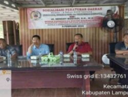 Ketua DPRD Lamsel, Hendri Rosyadi, Sosialisasikan Perda No 3 Tahun 2020 Tentang penjelasan Produk Hukum