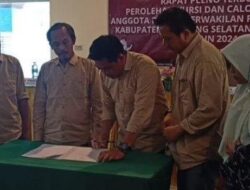 KPU Tetapkan 50 Angota DPRD Lamsel Terpilih Periode 2024-2029.