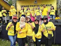 Ririn-Wiriawan dan Ribuan Warga Hadirin Peringatan Dalam Rangka HUT Golkar ke-60