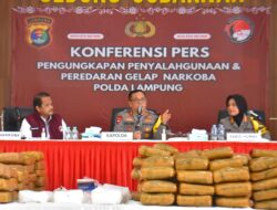 Sebulan Terakhir ,Polda Lampung Amankan Peredaran Narkotik 14,7 Miliar