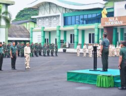 Prajurit dan PNS KOREM 043/Gatam Ikuti Upacara Bulanan