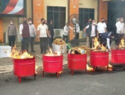 Ditresnarkoba Polda Lampung Gelar Pemusnahan Barang Bukti