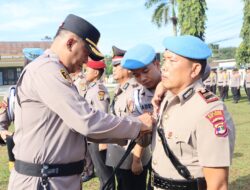 Polres Way Kanan Gelar Upacara Sertijab Kasatresnarkoba, Kasipropam dan Kapolsek.