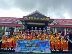 Polisi Sahabat Anak: 442 Siswa TK Blambangan Umpu Belajar Lalu Lintas di Polres Way  Kanan