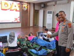 Donor Darah Hari Bhayangkara ke -79 Polresta Bandarlampung Kumpulkan 113 kantong Darah