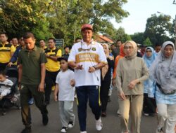 Polres Way Kanan Gelar Olahraga Bersama Meriahkan Hari Bhayangkara Ke 79