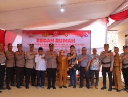 Kapolresta Bandarlampung Resmikan Rumah Bedah Rumah korban Longsor diHari Bhayangkara ke-79.