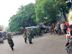Kodim 0410 /KLB DIWAKILI koramil Tanjung karang pusat Mayor Bunyamin Gelar Bersih Bersih di Pasar Tamin.