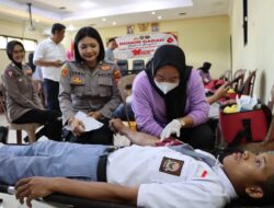 Hari Jadi Ke-74 Humas Polri, Polres Way Kanan Gelar Bakti Kesehatan Donor Darah