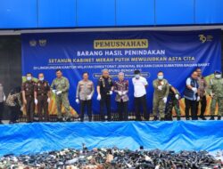 Puluhan juta Rokok dan Ribuan liter Miras dimusnakan Polda Lampung dan Beacukai