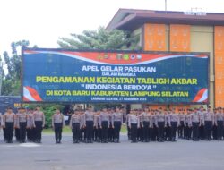 POLDA Lampung Gelar Apel Pasukan Kesiapan Tabligh Akbar Indonesia Berdoa