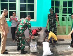 Sinergisitas TNI dan Masyarakat lakukan Gotong Royong Bersama Koramil 410-05/TKP