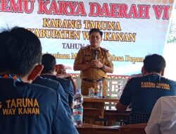 Wakili Bupati Ayu Asalasiyah, Kadis Sosial Buka Temu Karya Daerah Karang Taruna Kabupaten Way Kanan Tahun 2026