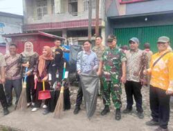 Sinergi Jaga Kebersihan, Ketua TMI Way Kanan Hadiri Giat Gotong Royong Dandim 0427 di Baradatu