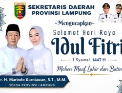 Sekdaprov Marindo Kurniawan Mengucapkan Selamat Hari Raya Idul Fitri 1 Syawal 1447 Hijriah