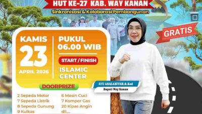 “Jalan Sehat Spektakuler HUT Way Kanan ke-27: 2 Motor hingga Ribuan Voucher Gratis Dibagikan!”