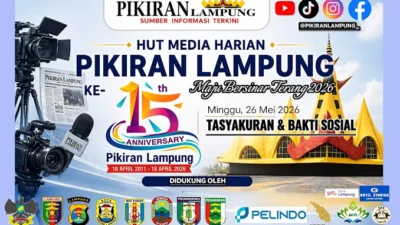 HUT Media Pikiran Lampung ke -15 Gelar Syukuran  Undang warga dan Santri pondok pesantren.