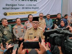 Gubernur Rahmat Mirzani Djausal Lepas Ekspor Perdana 3.300 ton Tepung Tapioka ke Tiongkok