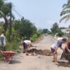 Ujudkan kan kepedulian  warga kampung Umpu Bhakti Timbun jalan poros penghubung arah simpang lima