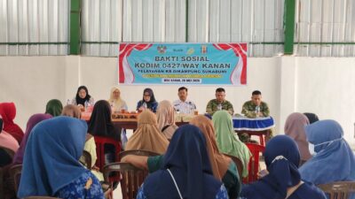 BAKTI SOSIAL KODIM 0427/WAY KANAN GELAR PELAYANAN KB DI KAMPUNG SUKABUMI
