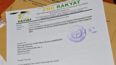 LSM Pro Rakyat Laporan Dugaan Penyimpang Proyek SPAM Tanggamus