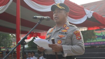 Kapolres Way Kanan Pimpin Upacara Kenaikan Pangkat 44 personel Periode 1 Juli 2026