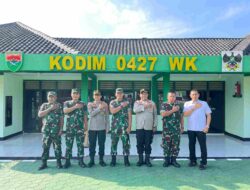DANDIM 0427/WAY KANAN TERIMA SILAHTURAHMI  KAPOLRES WAY KANAN, TEGUHKAN SOLIDITAS TNI–POLRI