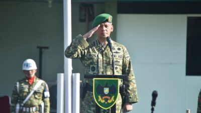 Korem 043/Gatam  Pimpin Upacara Bulanan, Sampaikan 4 Amanat Penting Kasad.