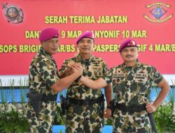 Danbrigif 4 Mar/BS Pimpin Sertijab Empat Jabatan Strategis di Lingkungan Brigif 4 Mar/BS*