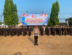 Polres Way Kanan Gelar Upacara Peringati HUT Ke – 8I Kemerdekaan Republik Indonesia