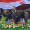 Guyuran Hujan Tak Halangi Semangat Personel Polda Lampung Peringati HUT ke-81 Kemerdekaan RI