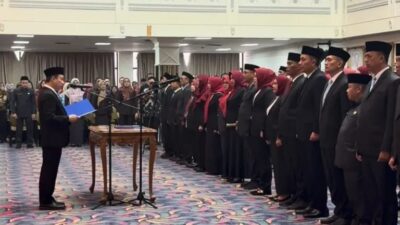 Sekda Marindo Lantik 109 Pejabat Pemprov Lampung, Ingatkan Soal Respons Cepat