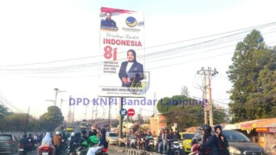 Pemkot Bandar Lampung Kencingi Aturan Sendiri, Baliho Anak Walikota Tegak Berdiri dipusat Kota