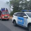 Gelar Aksi Cepat Tanggap Polres Way Kanan bersama Damkar dan BPBD Semprot Debu Vulkanik di Jalan