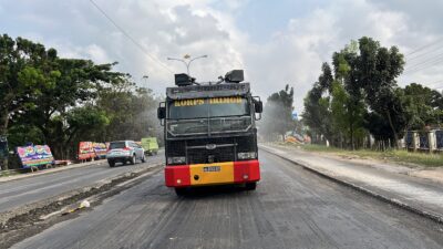*Brimob Polda Lampung Kerahkan Unit AWC Guna Kurangi Dampak Abu Vulkanik Gunung Anak Krakatau*