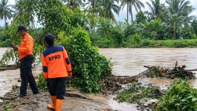 *BANJIR BANDANG TERJANG KOTA AGUNG BARAT TANGGAMUS, TANGGUL WAY BELU JEBOL 200 METER, RATUSAN RUMAH DAN SD TERENDAM*