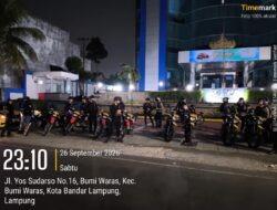 Patroli Janji Jaga Detasemen Gegana Satbrimob Polda Lampung Pastikan Keamanan Masyarakat di Malam Hari